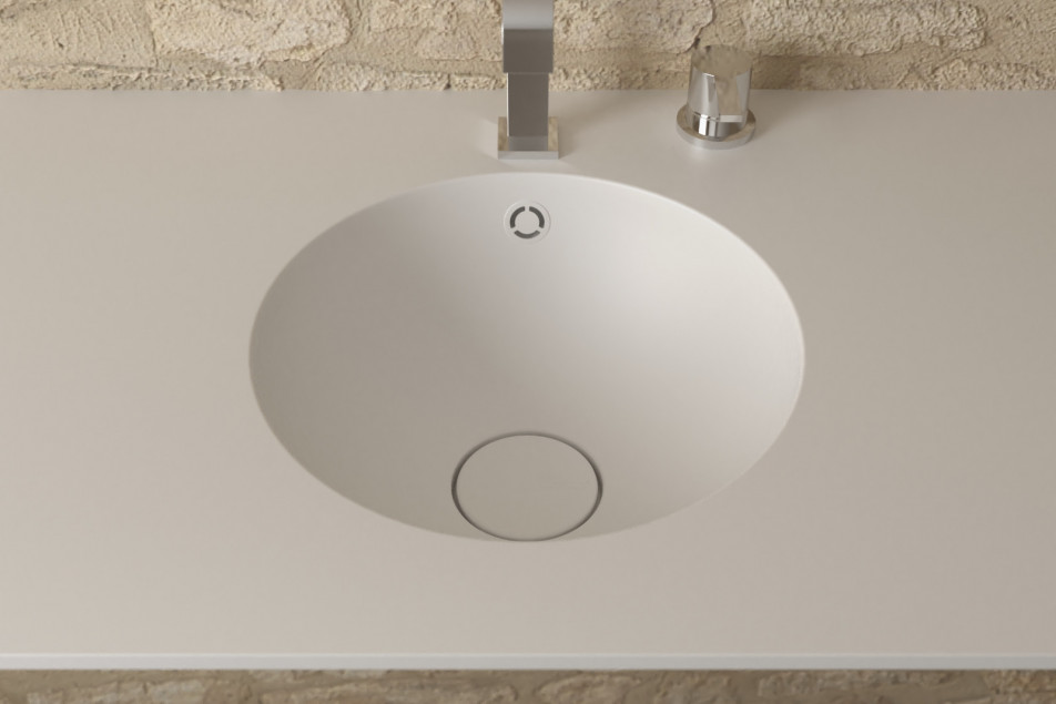 BETSEY single washbasin in CORIAN® top view