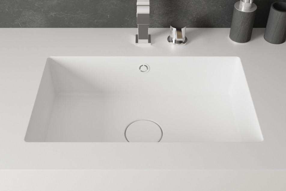 BLACK ROCK single washbasin in CORIAN® top view