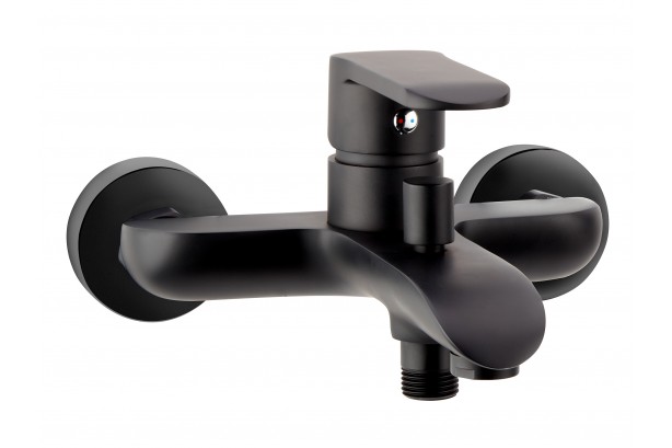Matte Black wall-mounted designer Colors bath-shower mixer Kramer®