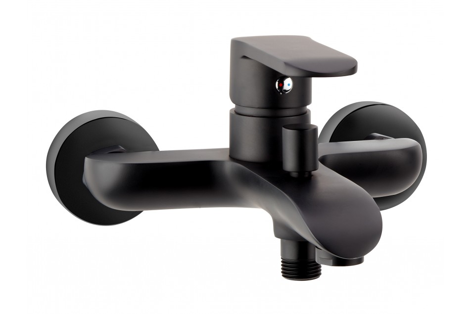 Matte Black wall-mounted designer Colors bath-shower mixer Kramer®