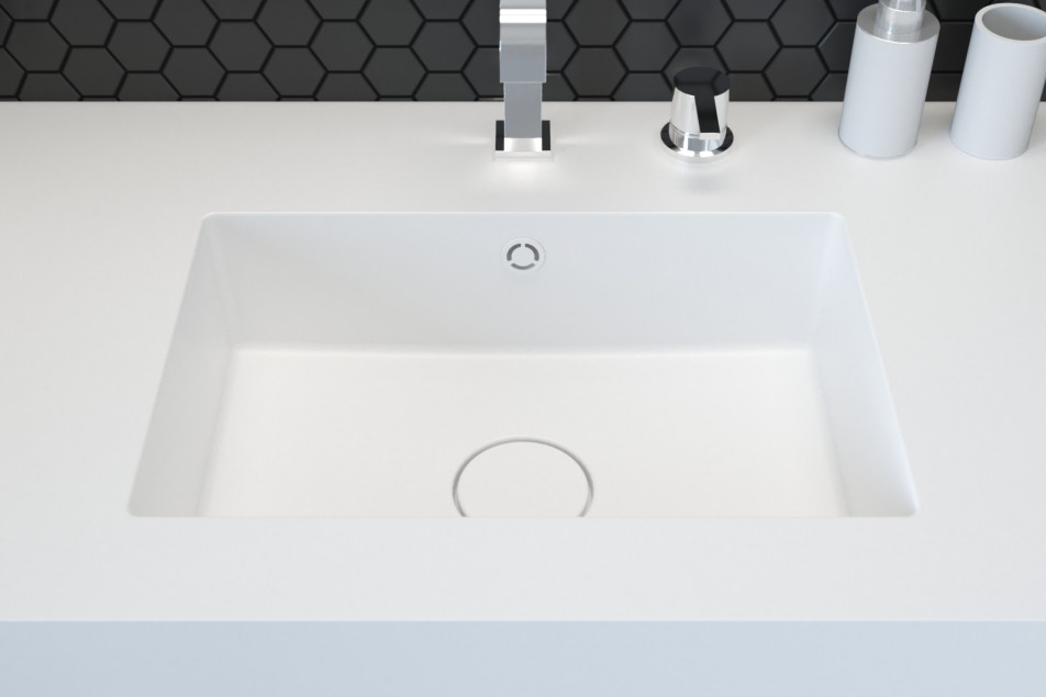 HUMMOCK single washbasin in CORIAN® top view