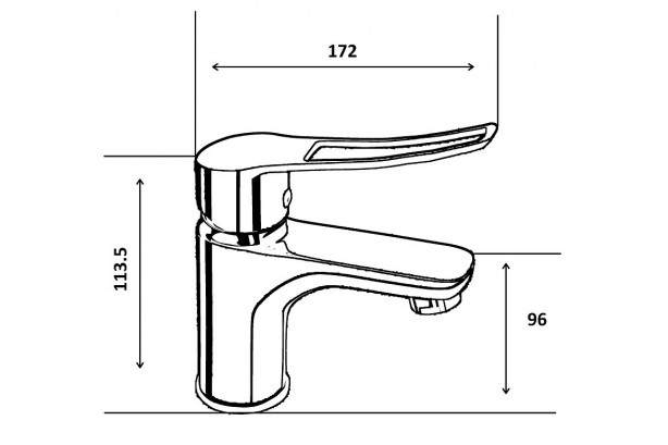 Technical drawing for CLINI'K Kramer® low single-hole mixer ST Chrome