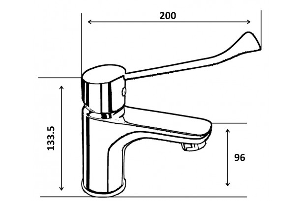 Technical drawing for CLINI'K Kramer® low single-hole mixer ST Chrome