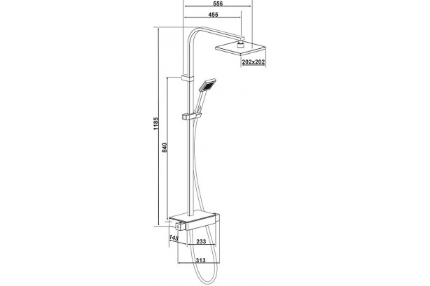 Gossip Kramer® platform thermostatic shower column model S CHROME