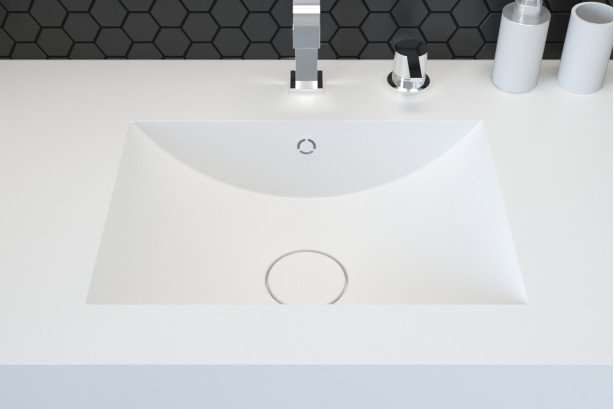MELVILLE single washbasin in CORIAN® top view