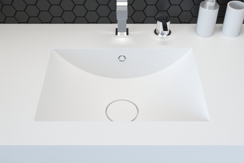 MELVILLE single washbasin in CORIAN® top view