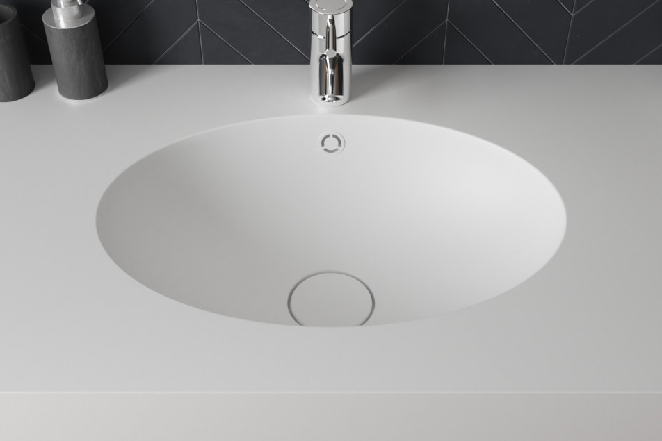 CAPELOCK single washbasin in CORIAN® top view