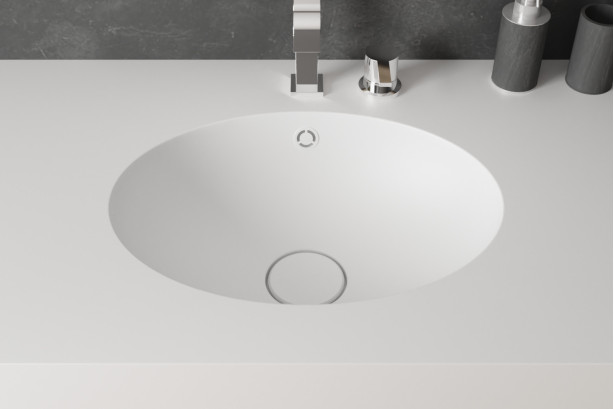 COCO single washbasin in CORIAN® top view
