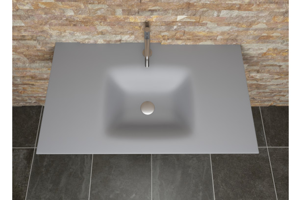AGATE sink unit in grey KRION® top view