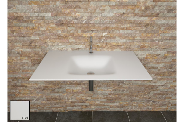 AGATE sink unit in Iceberg white KRION® side view