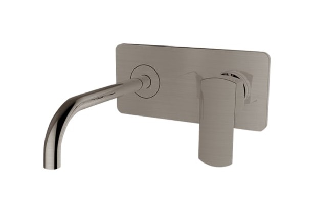 Concealed single lever basin mixer with Satin Nickel EDGE Kramer® plate