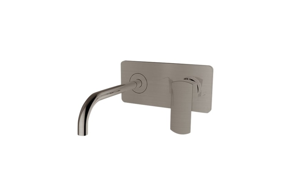 Concealed single lever basin mixer with Satin Nickel EDGE Kramer® plate