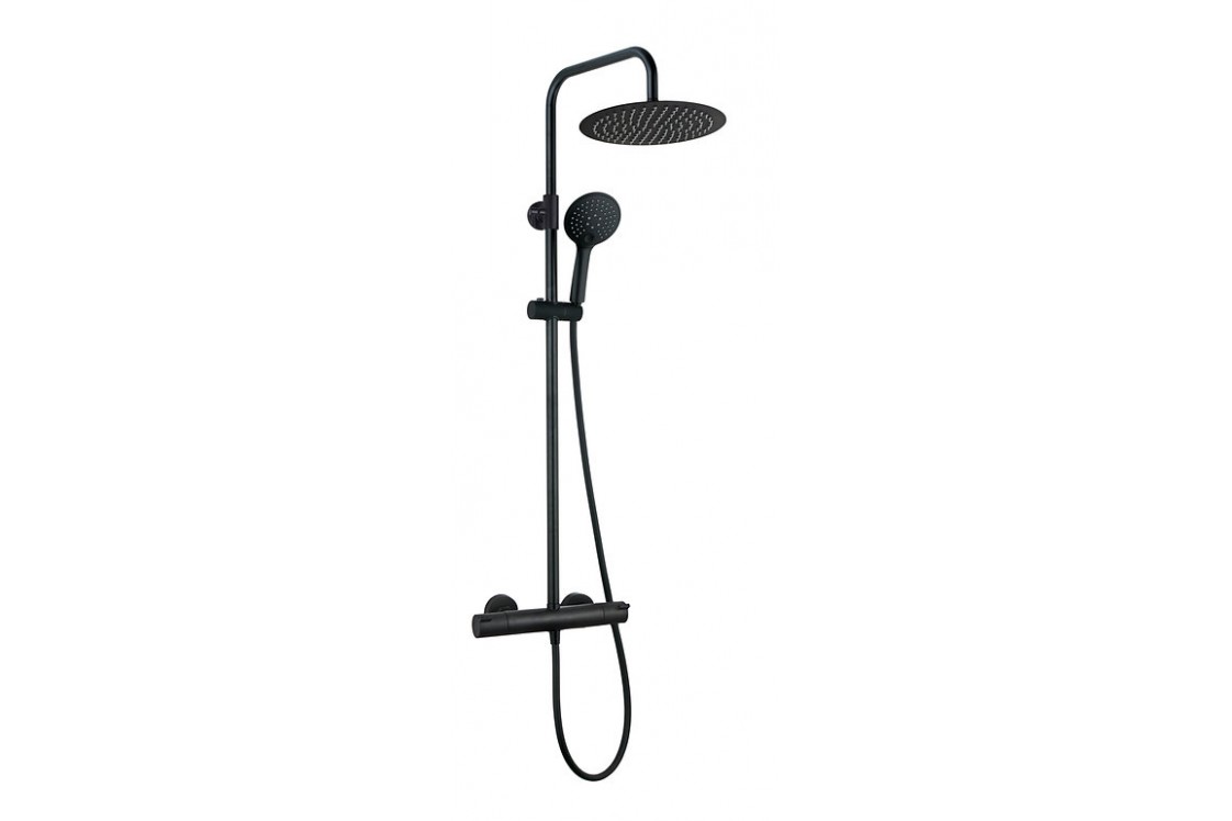 Kramer® LIFESTYLE thermostatic shower column in matte black