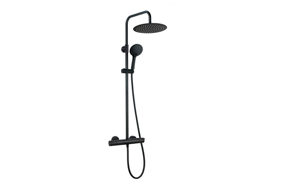 Kramer® LIFESTYLE thermostatic shower column in matte black