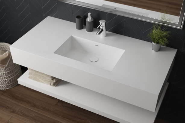 CHANCEL KRION® single sink unit side view