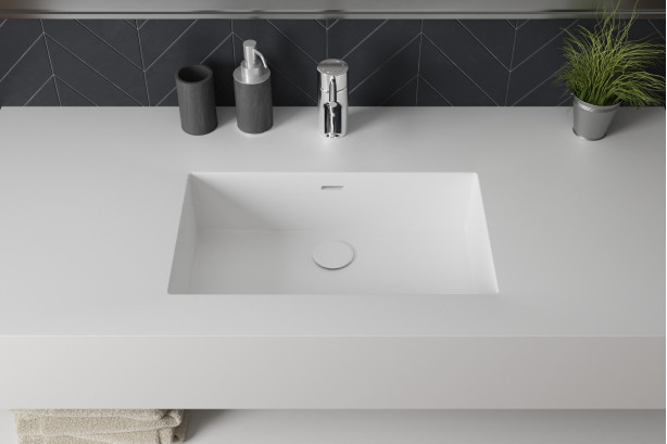 CHANCEL KRION® single sink unit top view