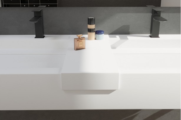 Front view of shelf for Corian® basin