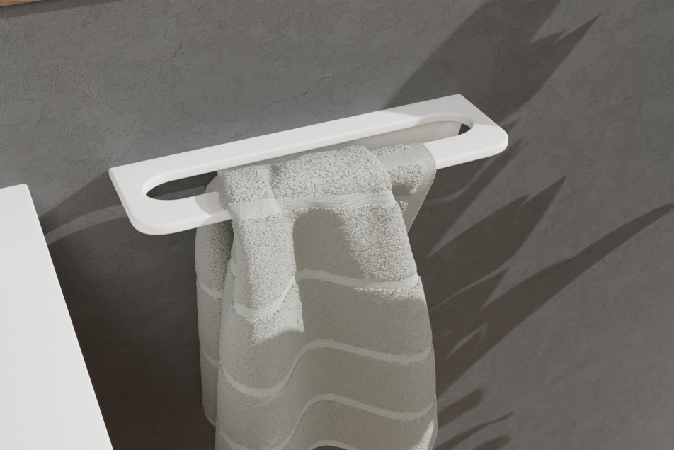 1-branch Corian® towel rack side view image