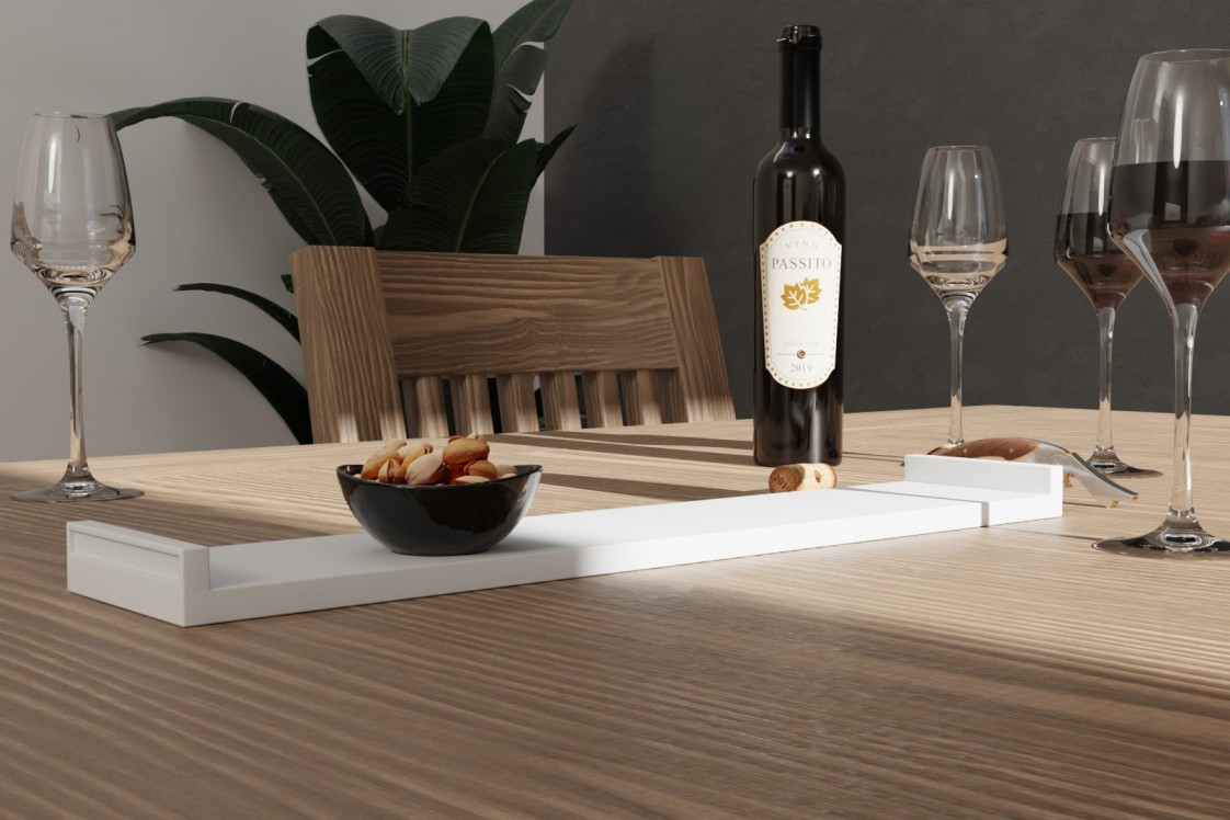 Image of aperitif tray with Corian® handle