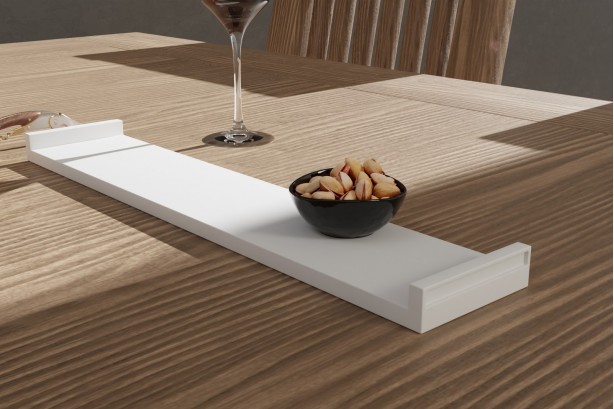 Image of aperitif tray with Corian® handle side view
