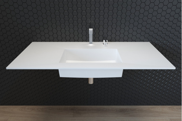 CALYPSO single washbasin in Krion® side view