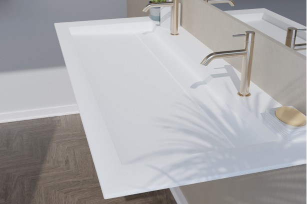 Corian® XL HOUAT vanity unit washbasin, side view