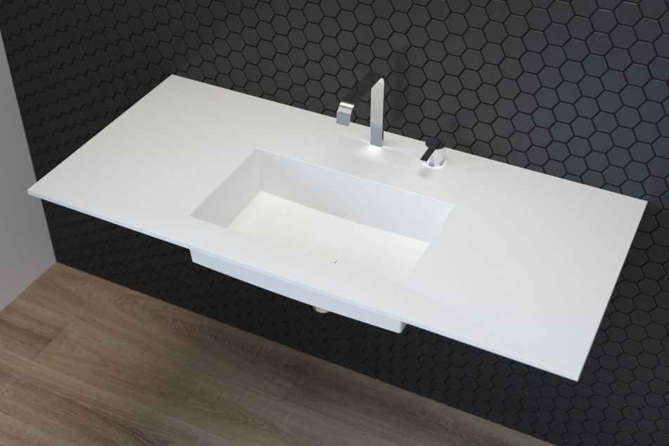 CALYPSO single washbasin in Krion® side view