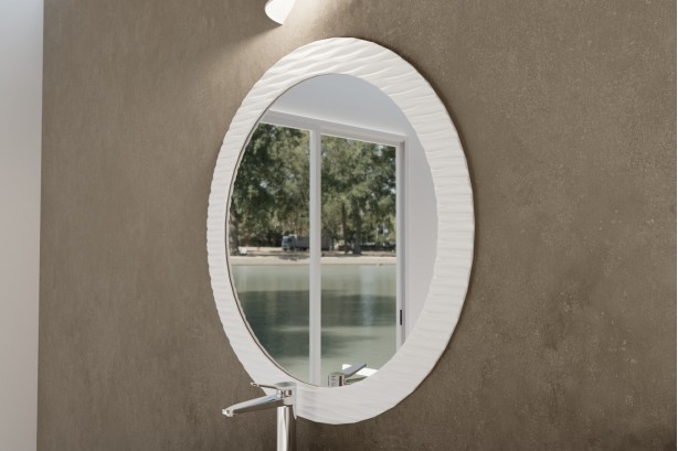 Grand miroir Corian® VAGADAM Blanc vue de côté