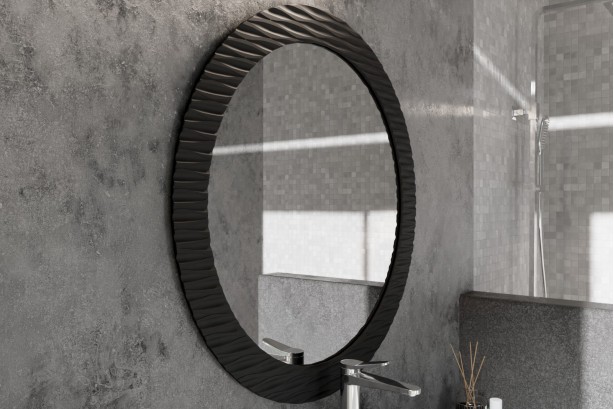 Large mirror Corian® VAGADAM Black side view