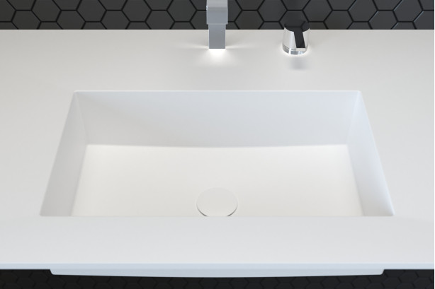 CALYPSO single washbasin in Krion® top view