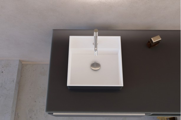 KOJIMA two-tone solid surface washbasin top view