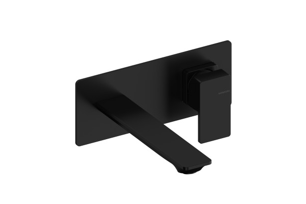 CUBO Matte Black single-lever on wall-mounted plate