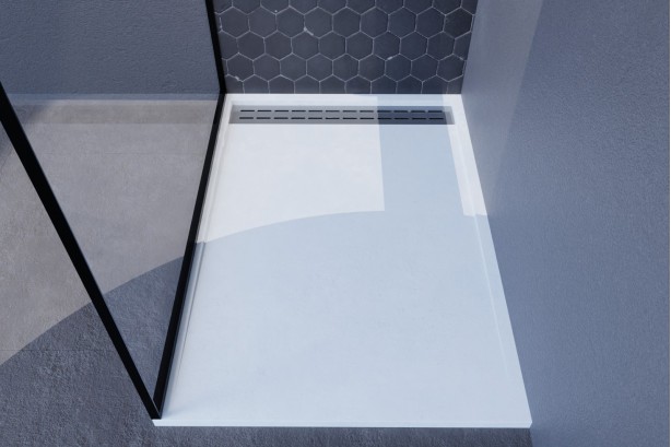 YAKU White Mineralsolid® shower tray top view 1000x700mm