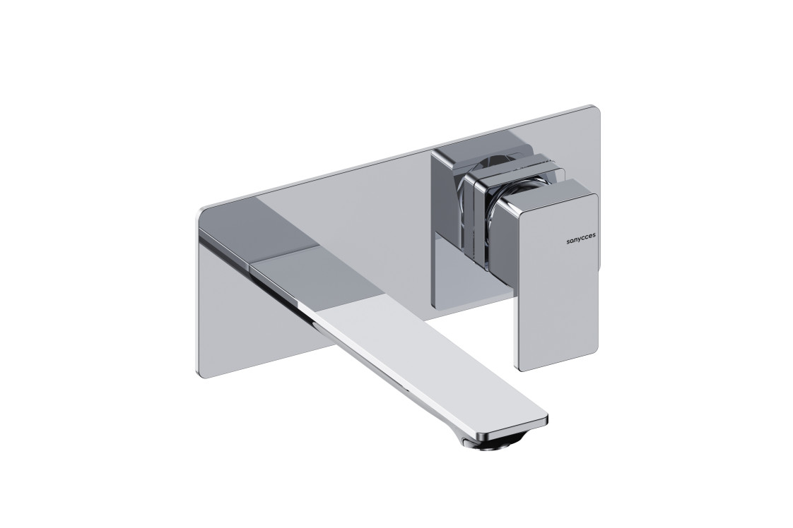 CUBO Chrome single-lever on wall-mounted plate