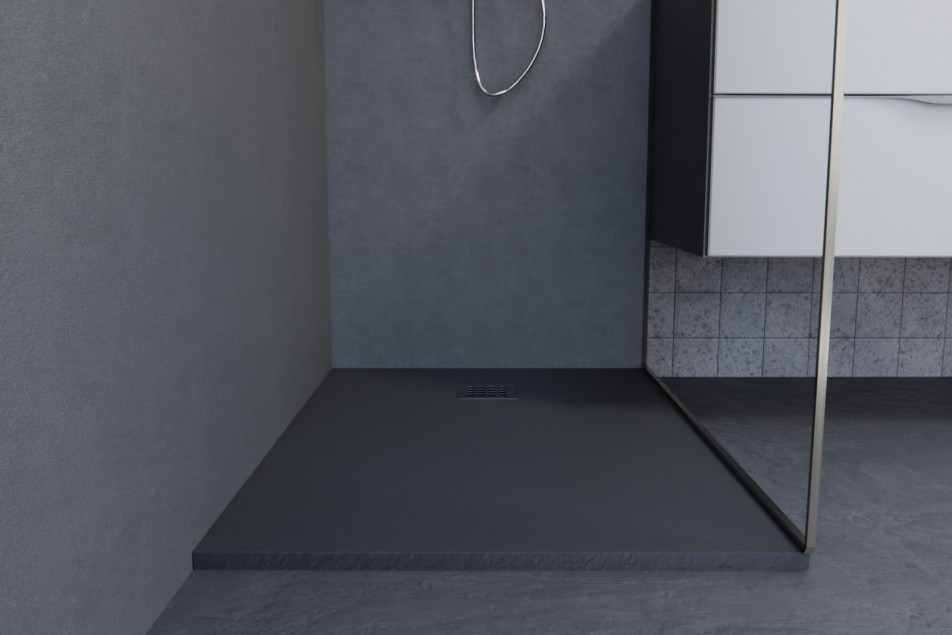 NOHO Anthracite Mineralsolid® shower tray front view 1000x700mm