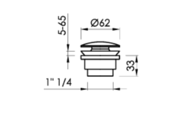 Brushed Nickel Click Clac plug by Sanycces