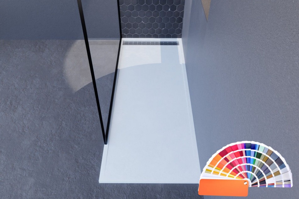 YAKU Mineralsolid® top view shower tray 1800x700mm, choice of RAL to measure