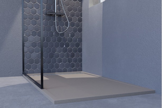 YAKU sand Mineralsolid® shower tray side view 1400x800mm