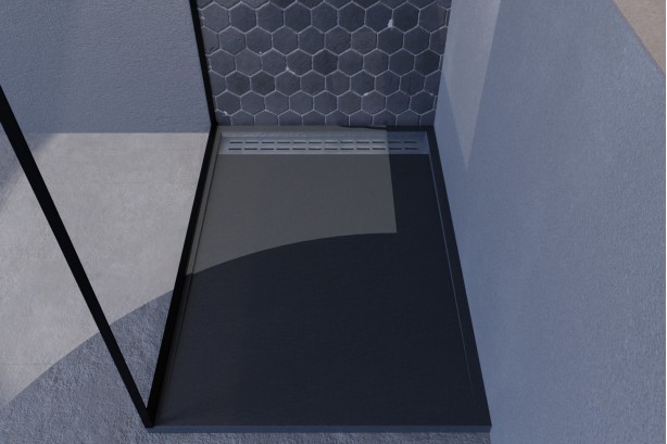 YAKU Anthracite Mineralsolid® shower tray top view 1000x700mm
