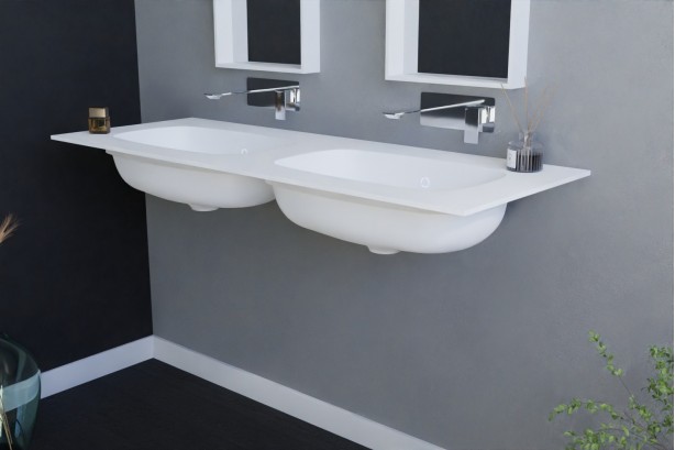 CORIAN® BRUNEC double washbasin side view