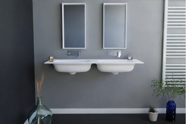 CORIAN® BRUNEC double washbasin front view