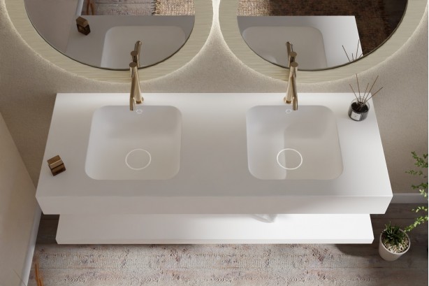 CORIAN® double sink BOEDIC top view