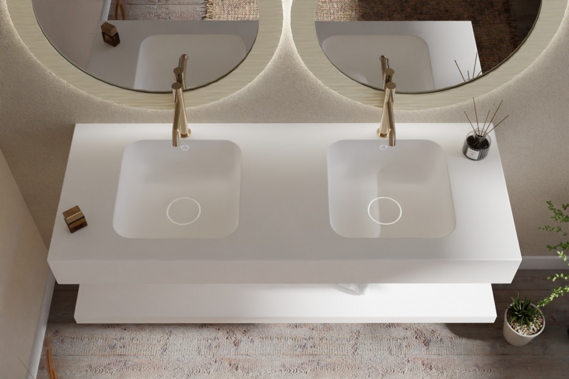 CORIAN® double sink BOEDIC top view