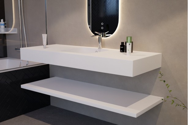 CORIAN® single vanity unit BOEDIC top view