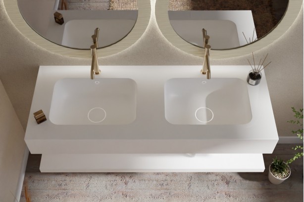 BERDER double sink by CORIAN® top view