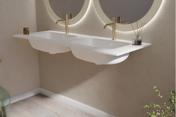 BERDER double sink by CORIAN® side view