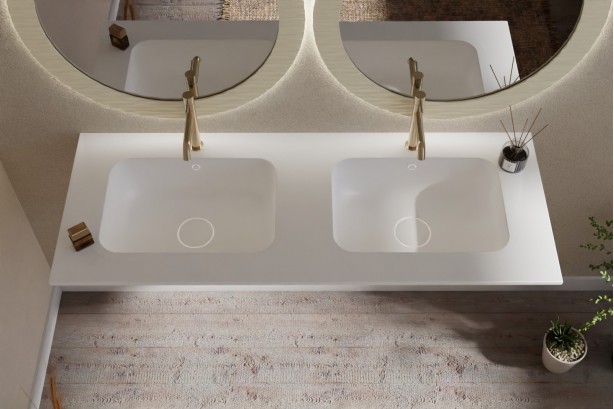 BERDER double sink by CORIAN® top view