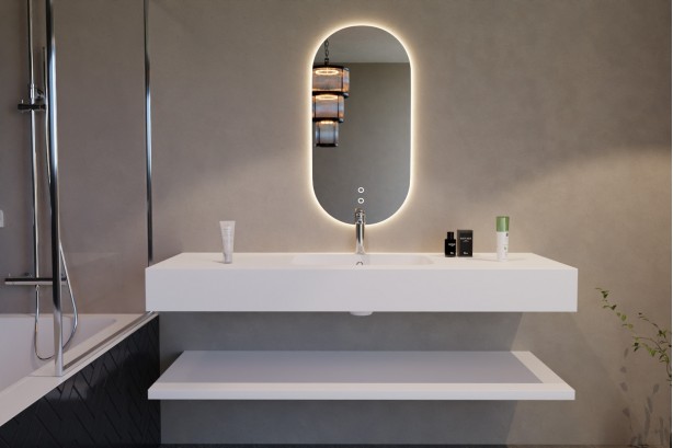 BERDER CORIAN® single vanity unit front view