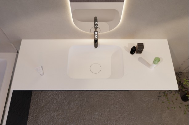 BERDER single sink by CORIAN® top view