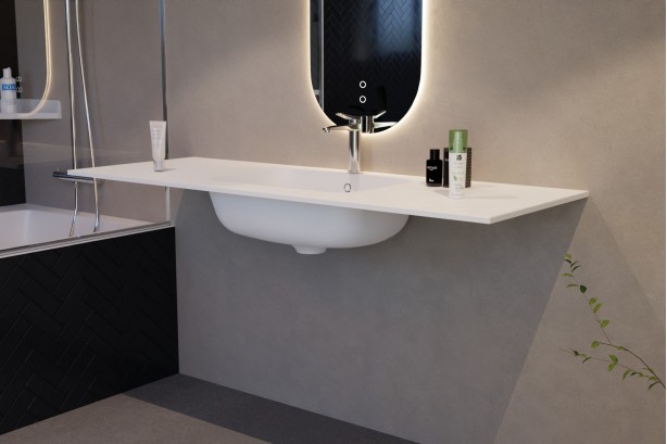 BERDER single sink by CORIAN® side view
